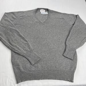 Thane Rogers Peet Vintage Cashmere Gray V-Neck Sweater Men's size Large